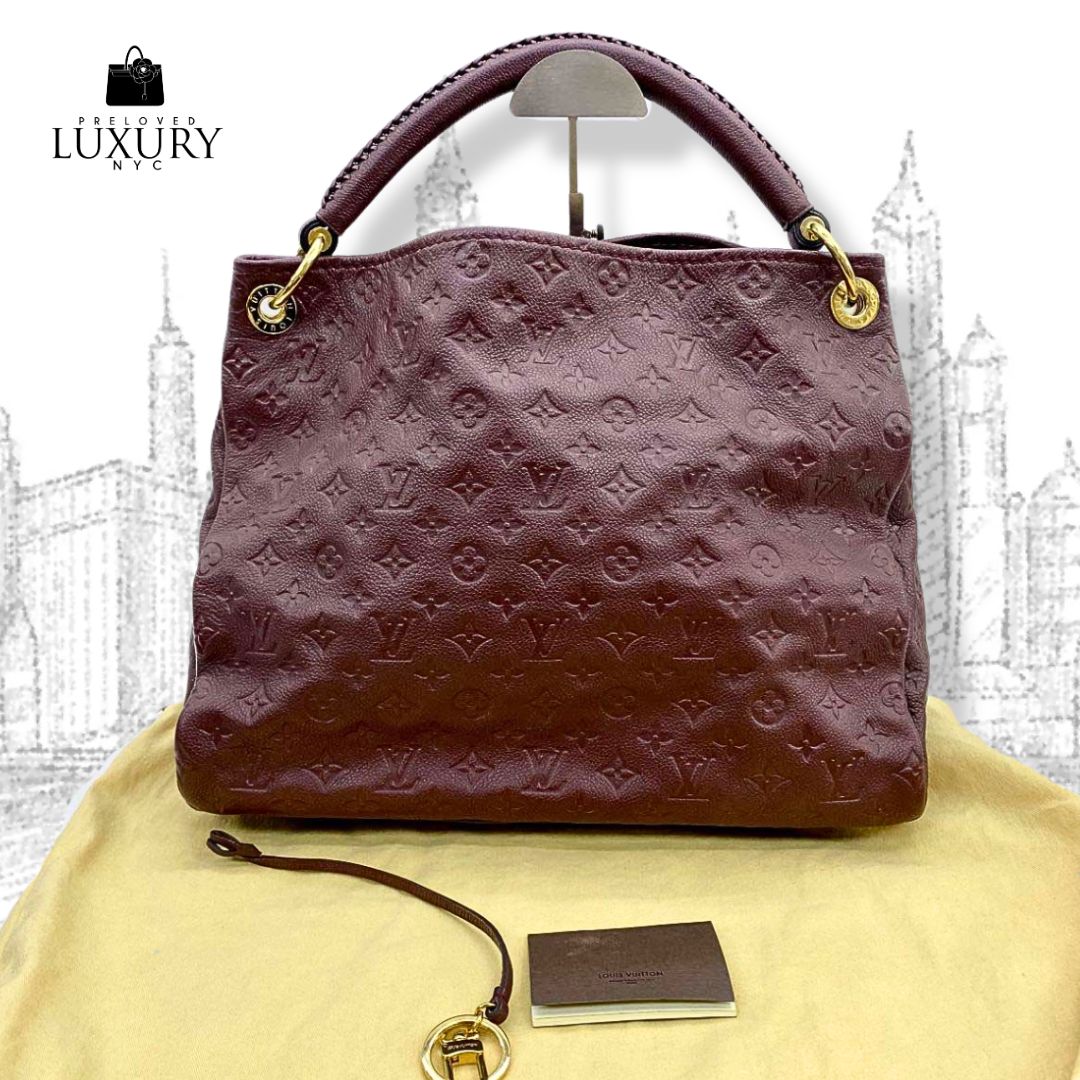 LOUIS VUITTON MAROON EMPREINTE ARTSY MM TOTE BAG