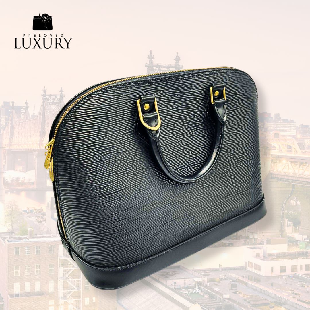 LOUIS VUITTON BLACK EPI ALMA