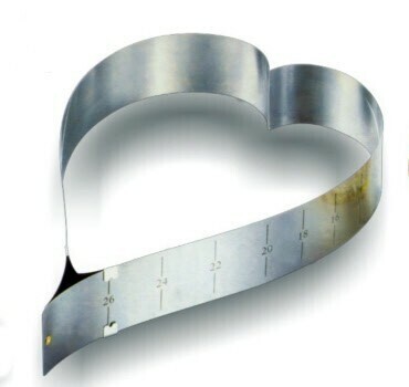 Graziano Cornice per Torta a Forma di Cuore Regolabile da 12 a 26 cm Altezza 6 cm