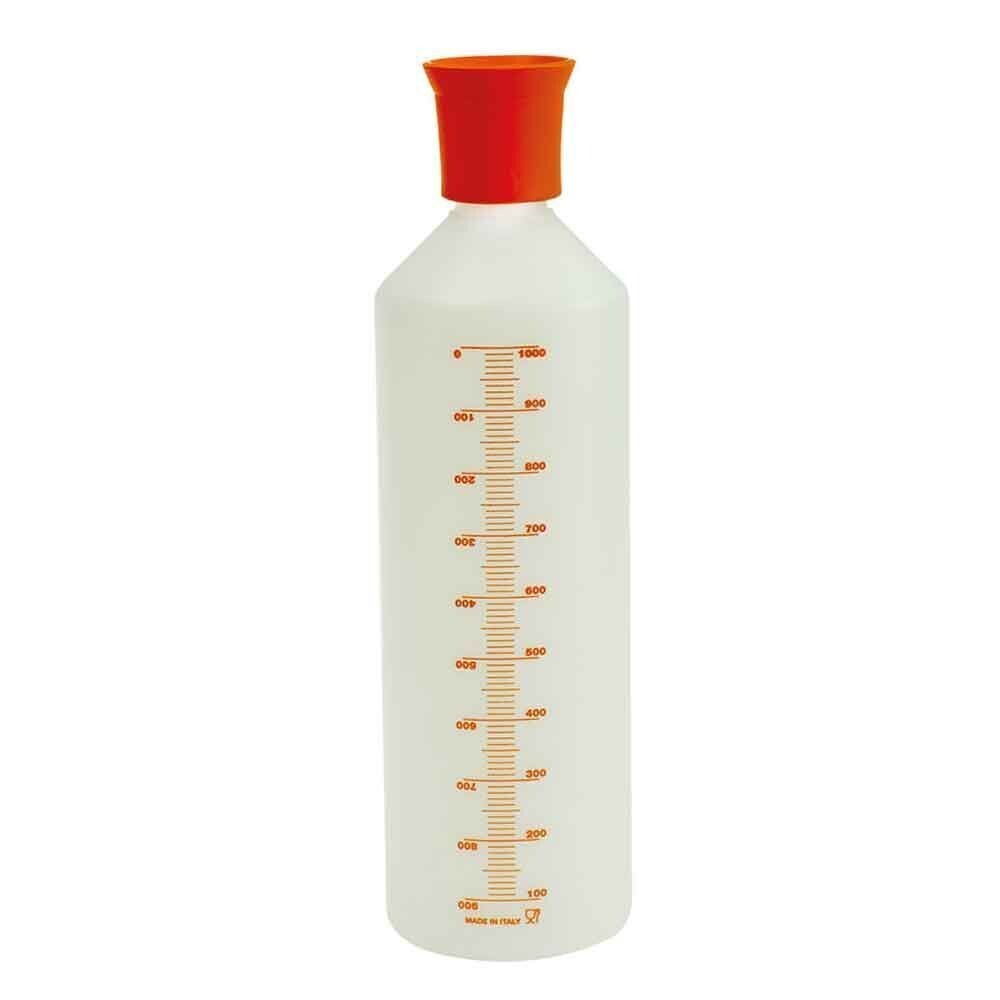 Decora Bottiglia per Bagna in Plastica con Tappo Forato e Scala Graduata 1 lt