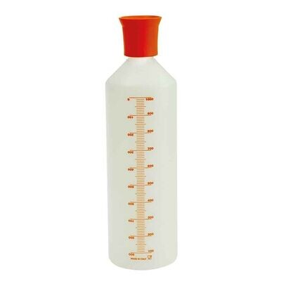 Decora Bottiglia per Bagna in Plastica con Tappo Forato e Scala Graduata 1 lt