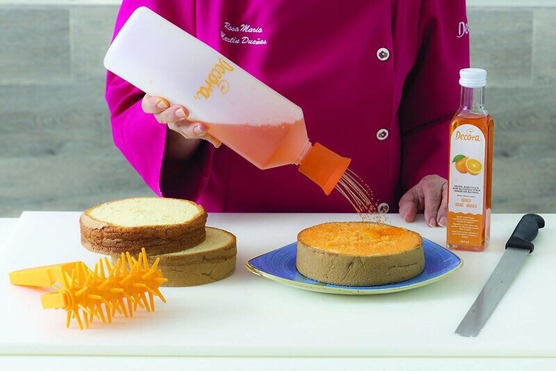 Decora Bottiglia per Bagna in Plastica con Tappo Forato e Scala Graduata 1 lt