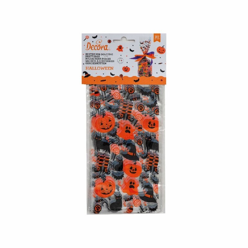 Decora Sacchetti in Plastica Halloween Set 20 Pz ø 12,5 x 24 cm
