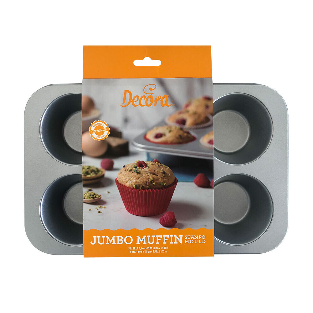 Decora Teglia per Jumbo Muffin  6 cavità Ø 9 x h 4,5 cm cadauna