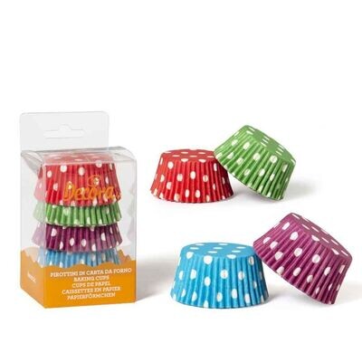 Decora Pirottini in Carta Pois Vari Colori per Cottura Muffin Set 75 Pz ø 5 x h 3,2 cm