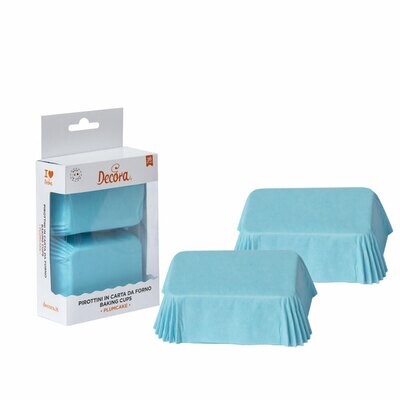 Decora Pirottini Mini Plumcake Azzurri Rettangolari 36 pezzi