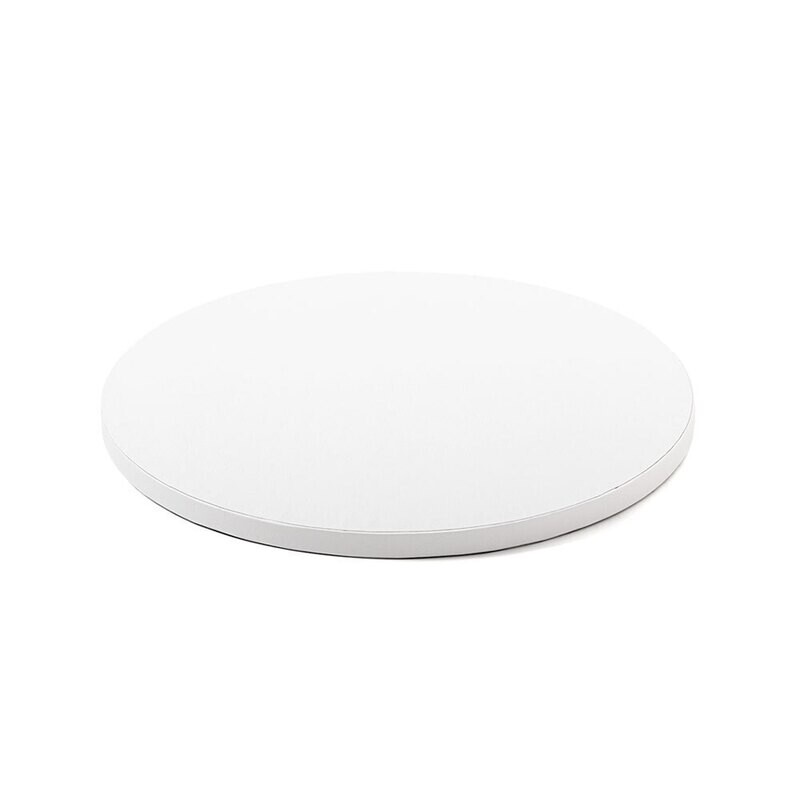 Decora Cakeboard Vassoio Sottotorta Rotondo Rivestito Bianco Diametro Ø 36 h 1,2 cm