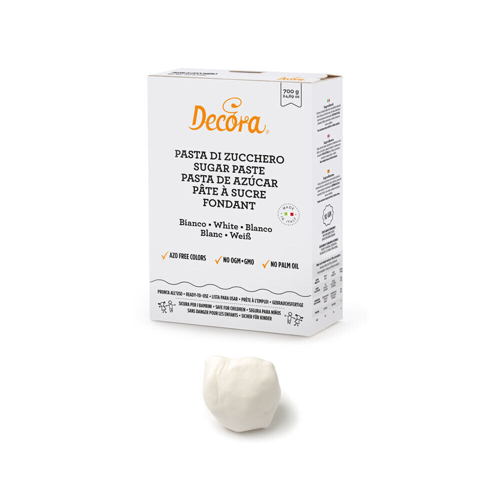 Decora Pasta di Zucchero Bianca 700 g per Copertura e Dettagli