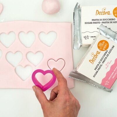 Decora Set 4 Cutters Tagliapasta Cuore in Plastica
