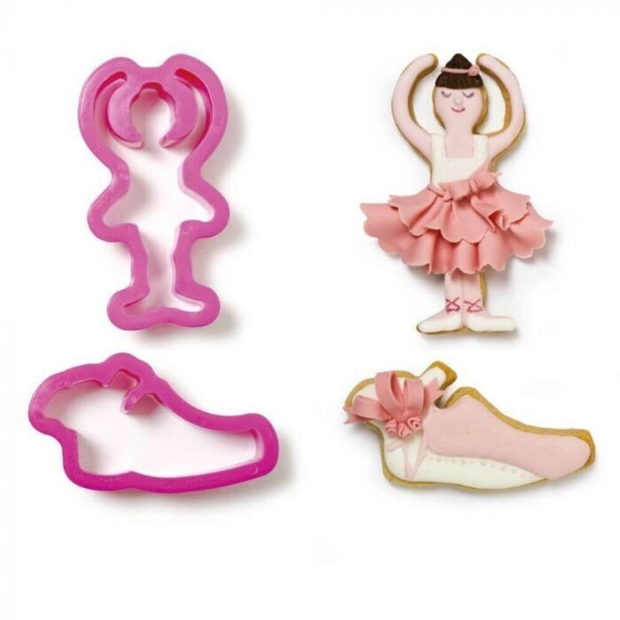 Decora Tagliapasta Ballerina in Plastica Rosa Kit di 4 pz