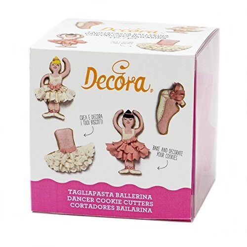Decora Tagliapasta Ballerina in Plastica Rosa Kit di 4 pz