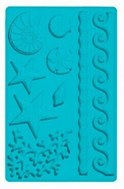 Graziano Stampo Silicone Tema Mare per Pasta di Zucchero Dimensioni 20x13 cm
