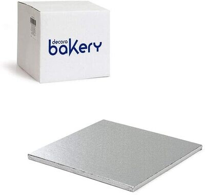 Decora Sottotorta Rigido Quadrato Argento linea Bakery 25 x 25 x h 1,2 cm