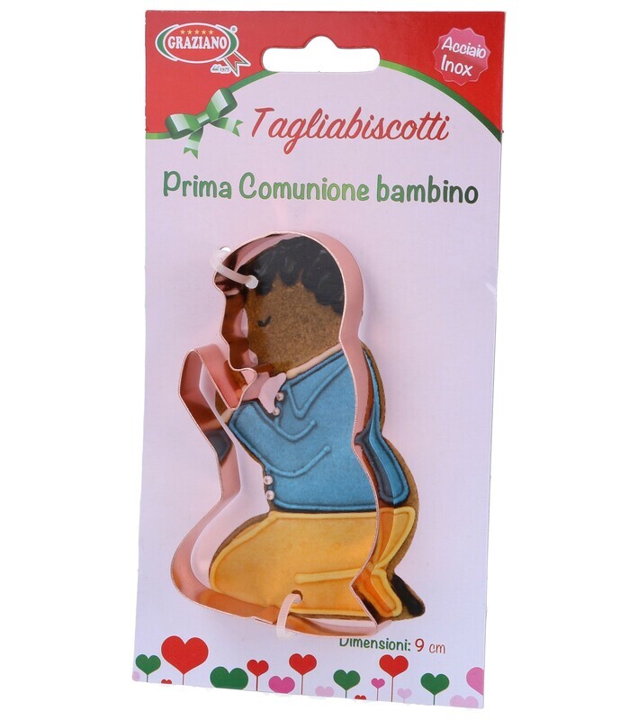 Graziano Tagliabiscotti in Metallo Prima Comunione Bambino Dimensioni 9 cm