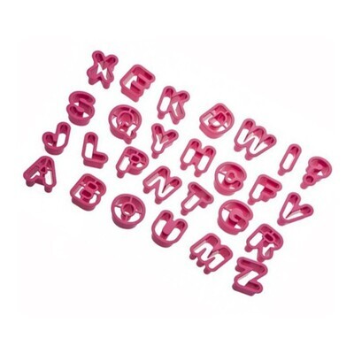 Decora Set 27 Cutters Tagliapasta in Plastica Lettere Stampatello h 5 cm