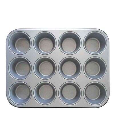 Decora Teglia per 12 Muffin Diametro Ø 5 cm in Acciaio Antiaderente