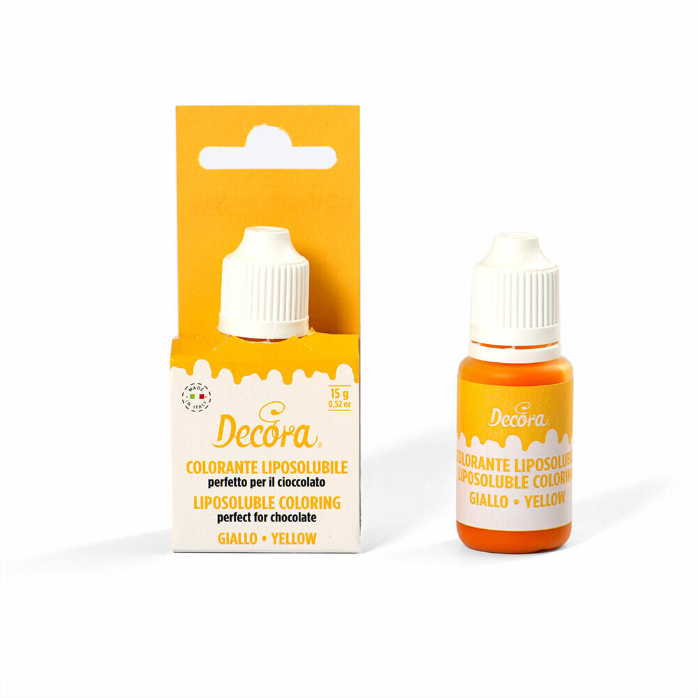 Decora Colorante Liquido Liposolubile Giallo per Alimenti 15 g Decora