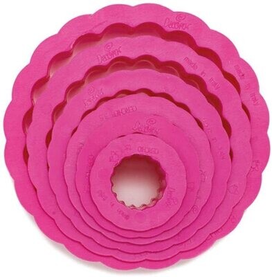 Decora Set 6 Tagliapasta in Plastica Tondo Ondulato Riccio