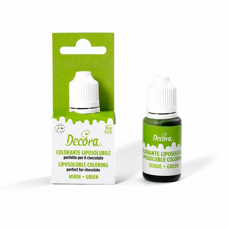 Decora Colorante Liquido Liposolubile Verde per Alimenti 15 g
