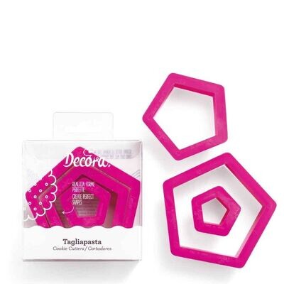 Decora Set di 3 Tagliapasta  in Plastica a Forma di Pentagono