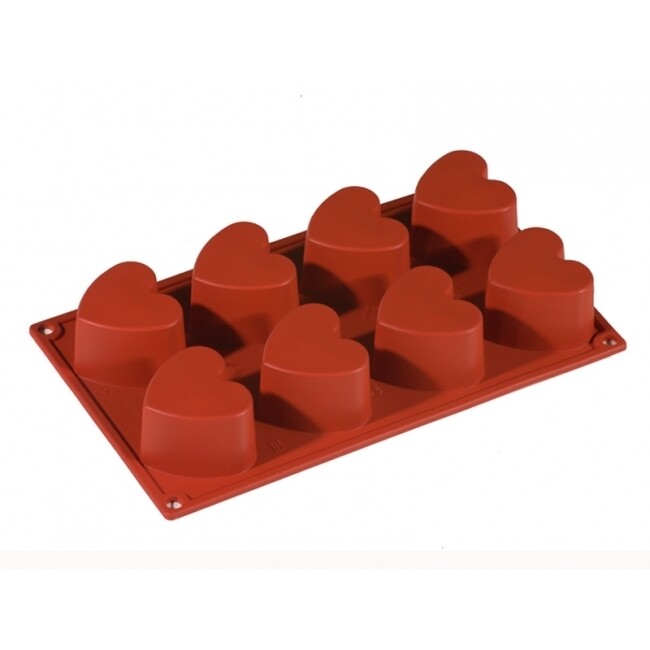 Pavoni Stampo in Silicone a Forma di Cuore 8 impronte