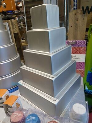Decora Teglia Professionale Anodizzata Quadrata 30 x 30 x h 7,5 cm
