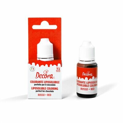 Decora Colorante Liquido Liposolubile Rosso per Alimenti 15 g