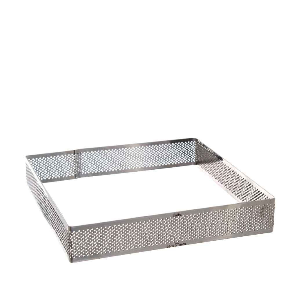 Forma Microforata Quadrata in Acciaio Inox Dimensioni 20 x 20 x 3,5 h cm Decora