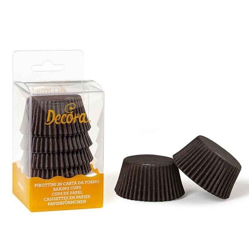 Decora 75 Pirottini Marroni in Carta Forno per Muffin Diametro Ø 5 X h 3,2 cm