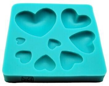 Graziano Stampo Silicone 8 Cuori Dimensioni 0,5 a 3,5 cm e 7,5 cm
