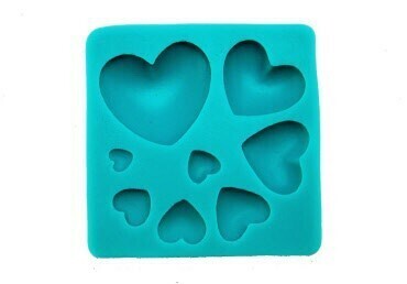 Graziano Stampo Silicone 8 Cuori Dimensioni 0,5 a 3,5 cm e 7,5 cm