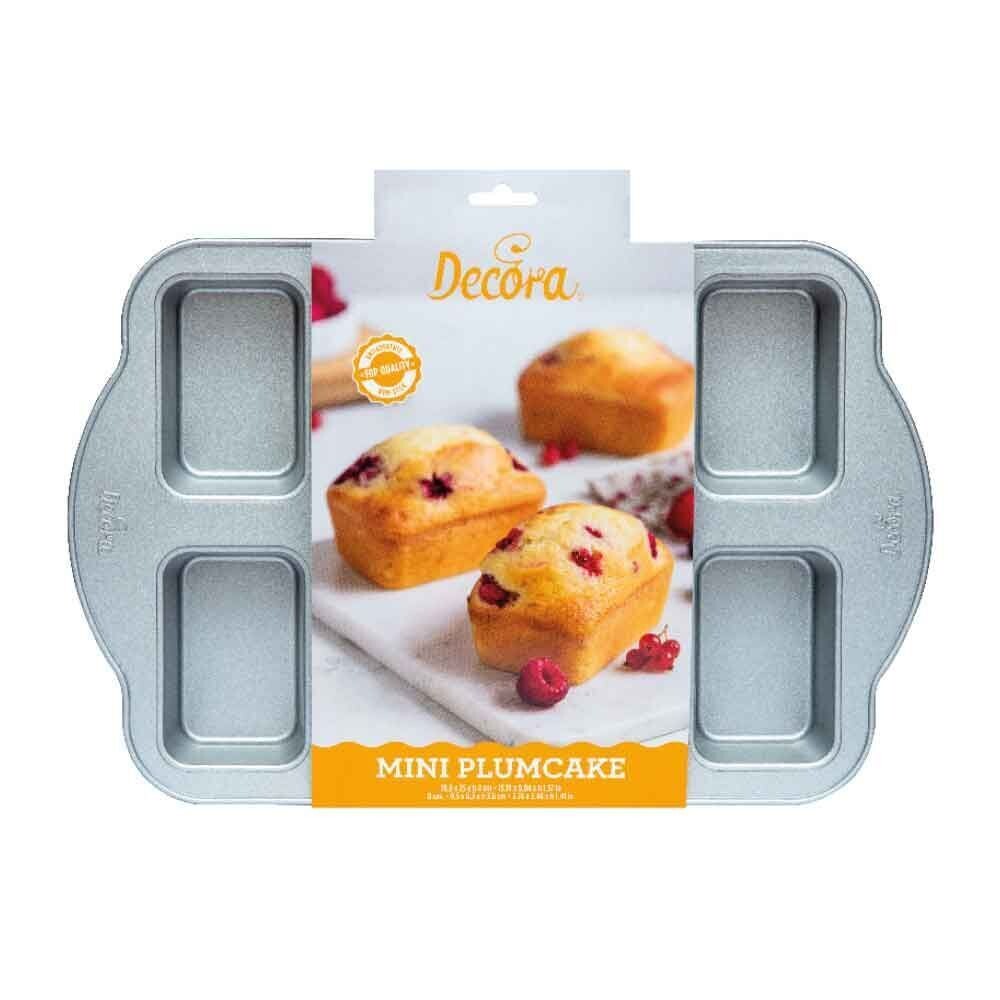 Decora Stampo per 8 Mini Plumcake da 9,5 x 6,3 cm in Metallo Antiaderente