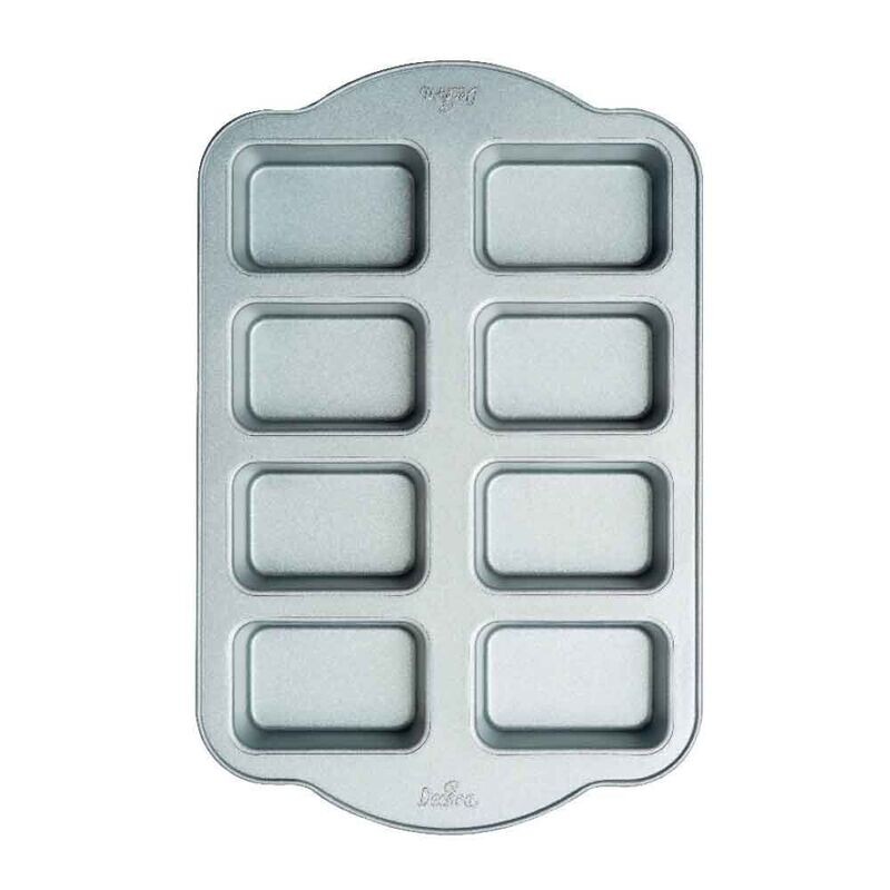Decora Stampo per 8 Mini Plumcake da 9,5 x 6,3 cm in Metallo Antiaderente