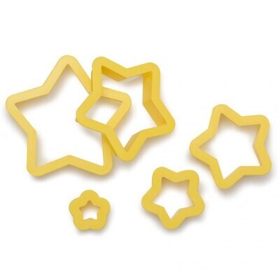 Decora Tagliapasta Stella in Plastica Set 5 Pz Ø 2 - 4 - 6 - 8 - 10 x h 2,2 cm