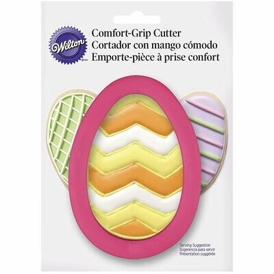 Wilton Tagliapasta Grippy Uovo di Pasqua Acciaio Rosa Impugnatura Confortevole 9x7x2,5 cm.