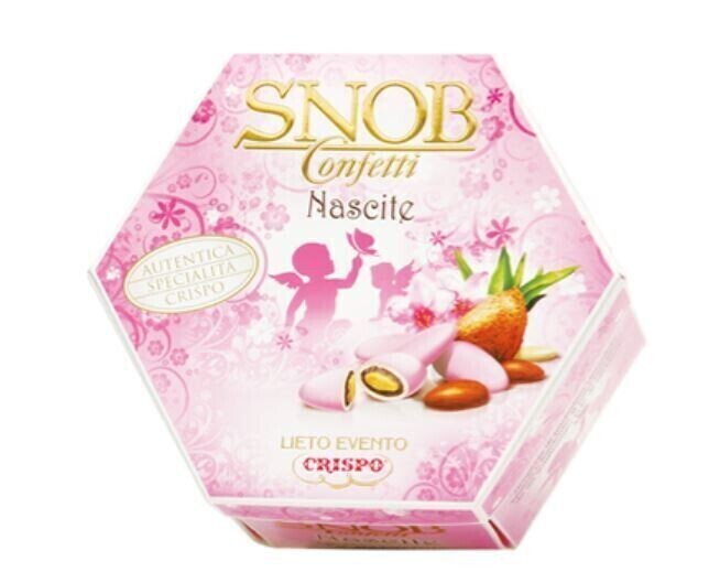 Crispo Confetti Snob Lieto Evento 6 Gusti Assortiti Colore Rosa Senza Glutine (Gluten Free) 500 Gr