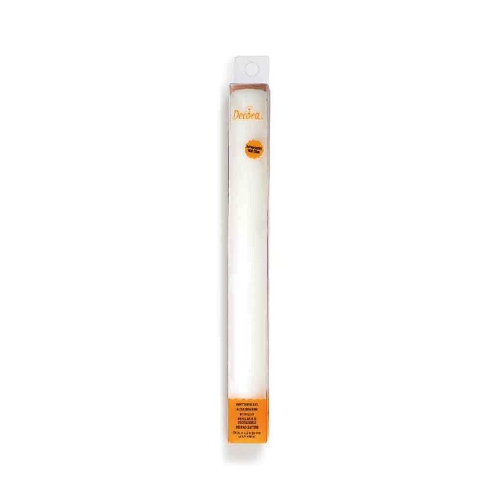 Decora Mattarello Liscio Antiaderente in Plastica Bianca Diametro cm 4,5 Lunghezza 33 cm Decora