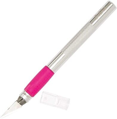 Decora Bisturi Cutter di Precisione, Acciaio/Fucsia, 16 cm (Lunghezza Lama 3 cm)