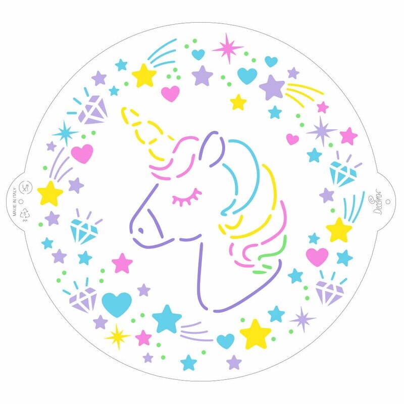 Decora Stencil per Torte Unicorno Diametro 25 cm