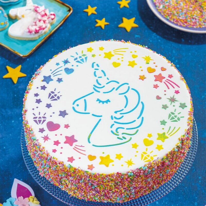 Decora Stencil per Torte Unicorno Diametro 25 cm