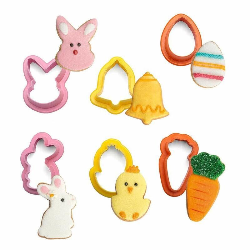 Decora Set 6 Mini Cutters Tagliapasta in Plastica con Soggetti Pasquali
