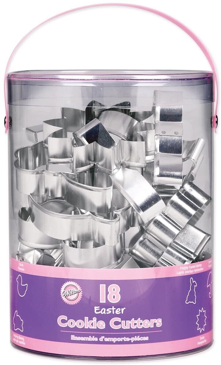 Wilton Set 18 pz Tagliapasta Tagliabiscotti Metal Cookie Cutter Tub Pasqua