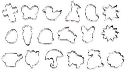 Wilton Set 18 pz Tagliapasta Tagliabiscotti Metal Cookie Cutter Tub Pasqua