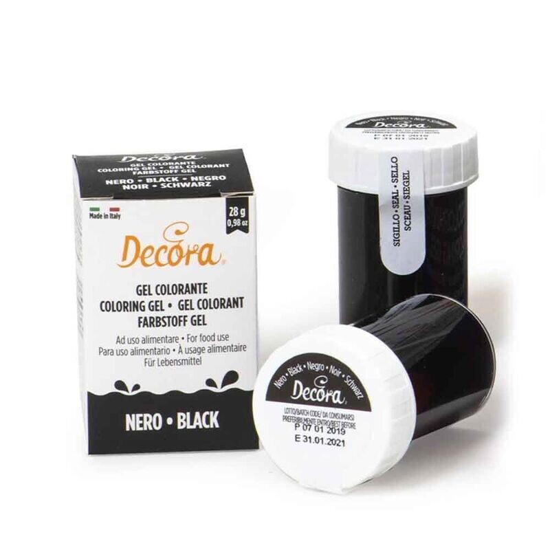 Decora Colorante in Gel per Alimenti Colore Nero da 28 g