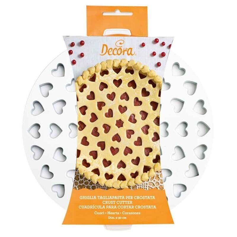 Decora Griglia Tagliapasta a Cuori per Crostata Diametro 30 cm