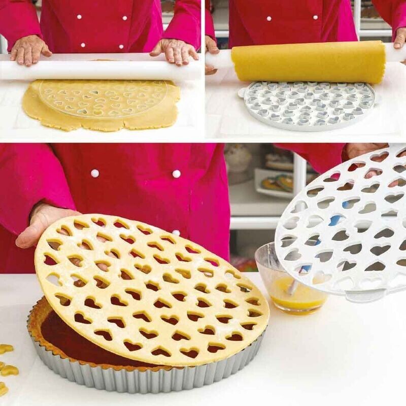 Decora Griglia Tagliapasta a Cuori per Crostata Diametro 30 cm