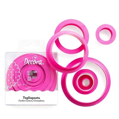 Decora Set 6 Cutters Tagliapasta In Plastica Forma Cerchio Liscio