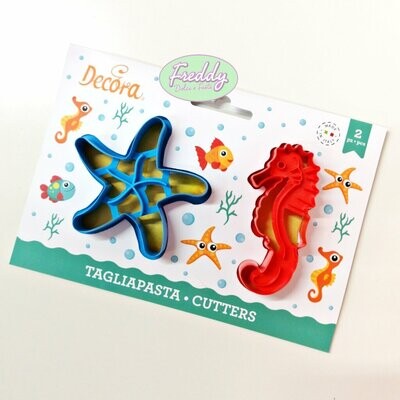 Decora Tagliapasta Stella e Cavalluccio Marino in Plastica Set 2 Pz