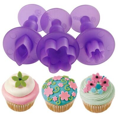 Wilton Set 3 pezzi Stampo ad Espulsione Foglia Plastica Viola