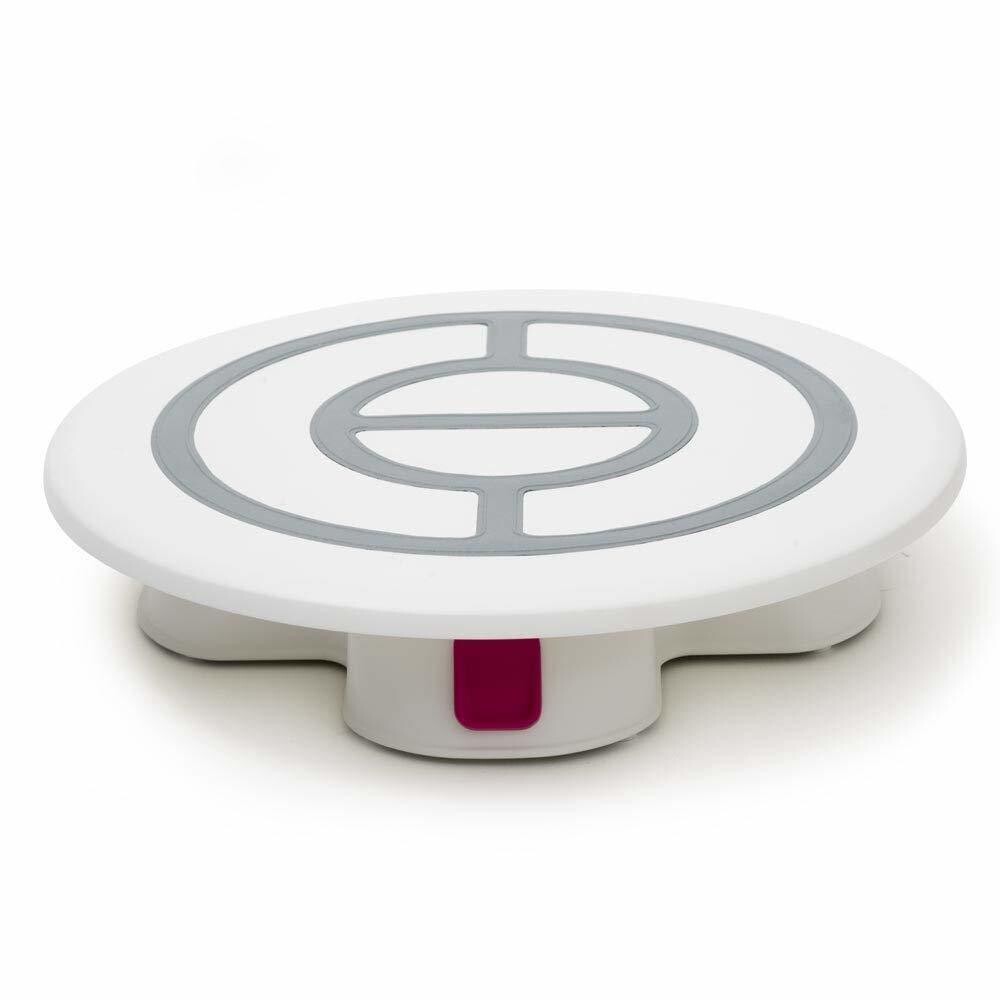 Decora Piatto Girotorta con Base e Blocco in  Plastica Bianca Diametro 32 cm